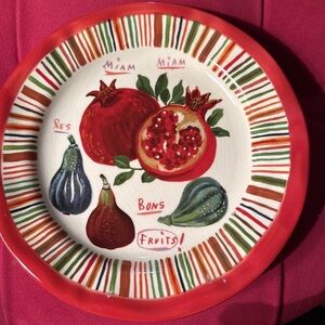 Nathalie Lete Miam Les Bons Fruits Dinner Plate pomegranate